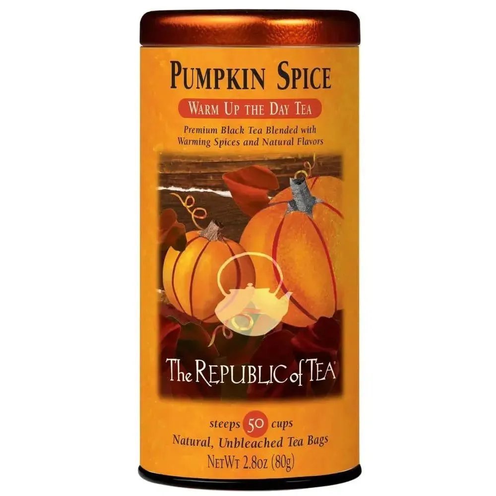 🍁 Pumpkin Spice Black Tea Bags 🍁 - Tin 50 Tea Bags