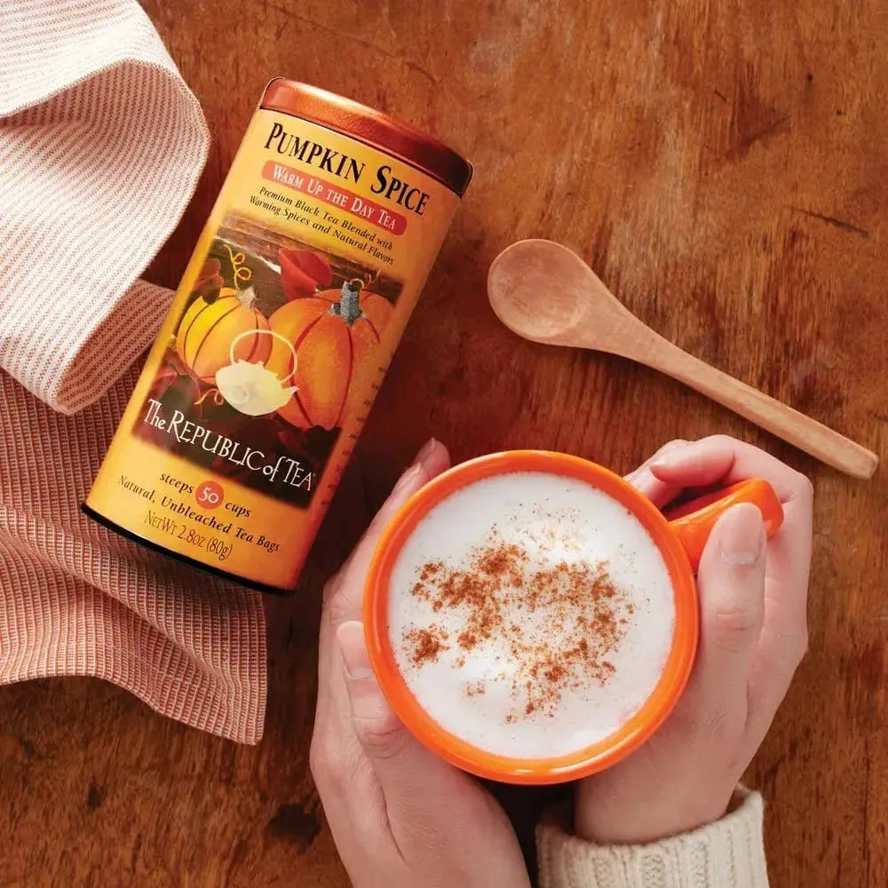 🍁 Pumpkin Spice Black Tea Bags 🍁 - Tin 50 Tea Bags