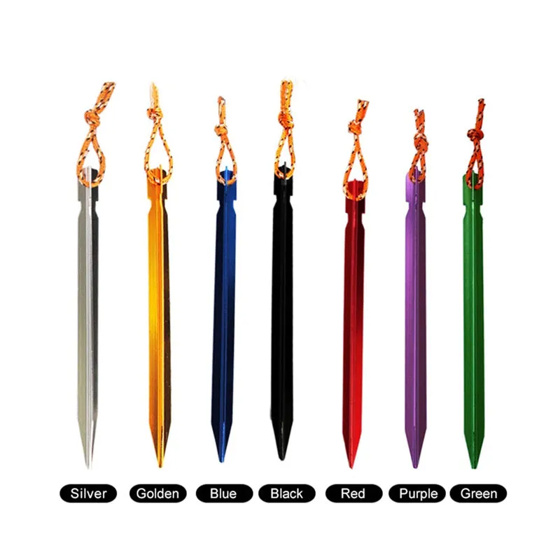 10PCS Outdoor Tent Stakes, Aluminum Camping Tent Ground Pegs