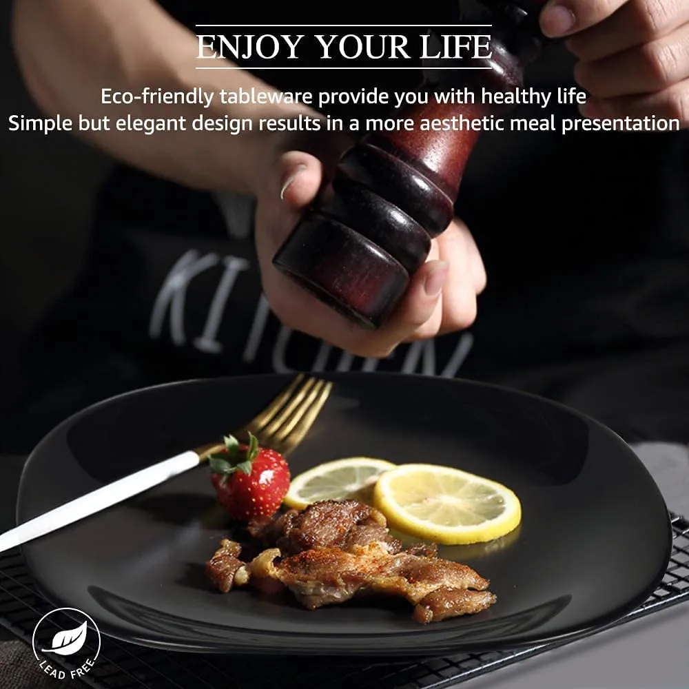 18-Piece Dinnerware Set Black Service for 4