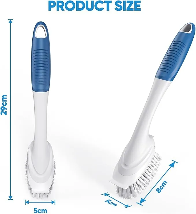 2-3 Pcs Dish Brush with Plastic Handle Built-in Scraper, Replaceable Brush Scrubbing Brush
