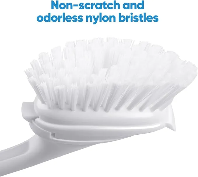 2-3 Pcs Dish Brush with Plastic Handle Built-in Scraper, Replaceable Brush Scrubbing Brush