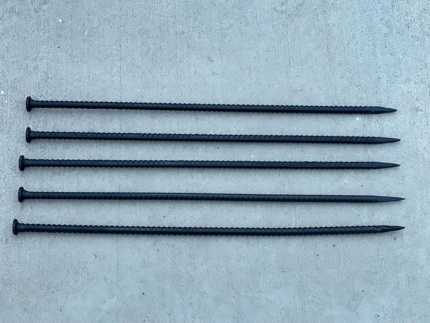 24" Steel Rebar Stakes with Nail Head - Garden Stakes (#4 Rebar)