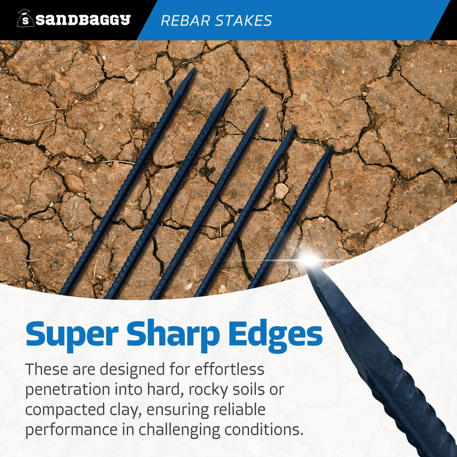 24" Steel Rebar Stakes with Nail Head - Garden Stakes (#4 Rebar)