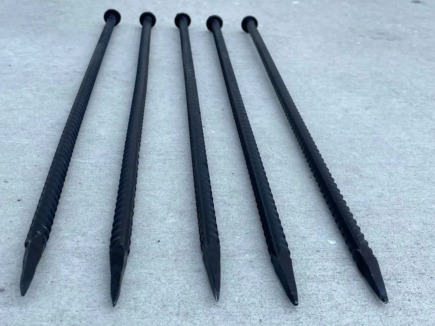 24" Steel Rebar Stakes with Nail Head - Garden Stakes (#4 Rebar)