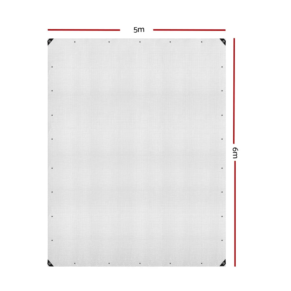 5x6m Tarp Camping Tarps Poly Tarpaulin Heavy Duty Cover 135gsm Clear