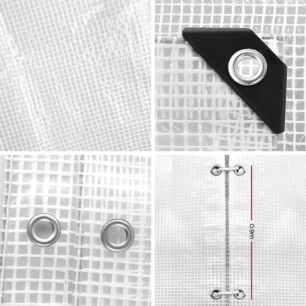 5x6m Tarp Camping Tarps Poly Tarpaulin Heavy Duty Cover 135gsm Clear