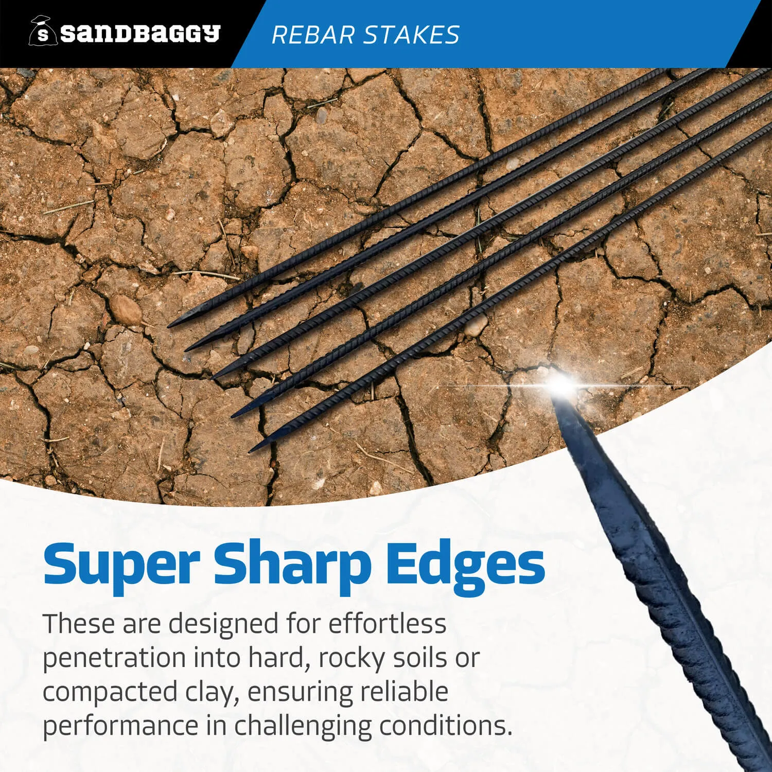 60" Steel Rebar Stakes with Nail Head - Garden Stakes (#4 Rebar)