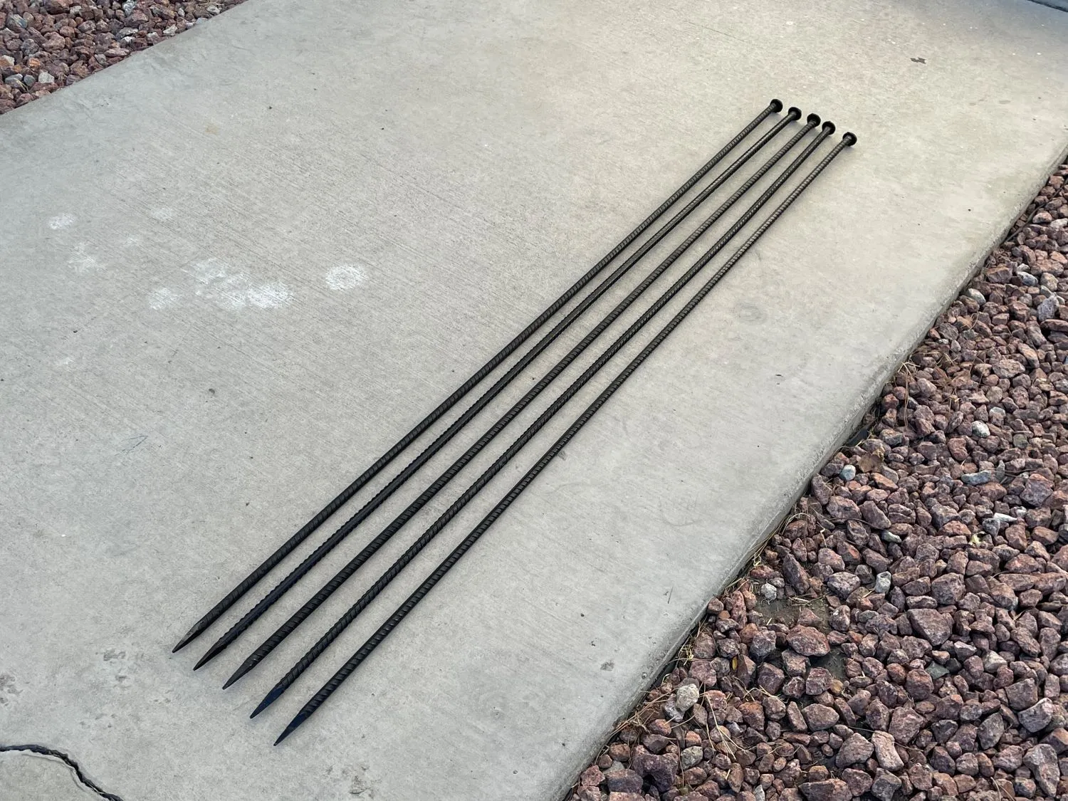 60" Steel Rebar Stakes with Nail Head - Garden Stakes (#4 Rebar)