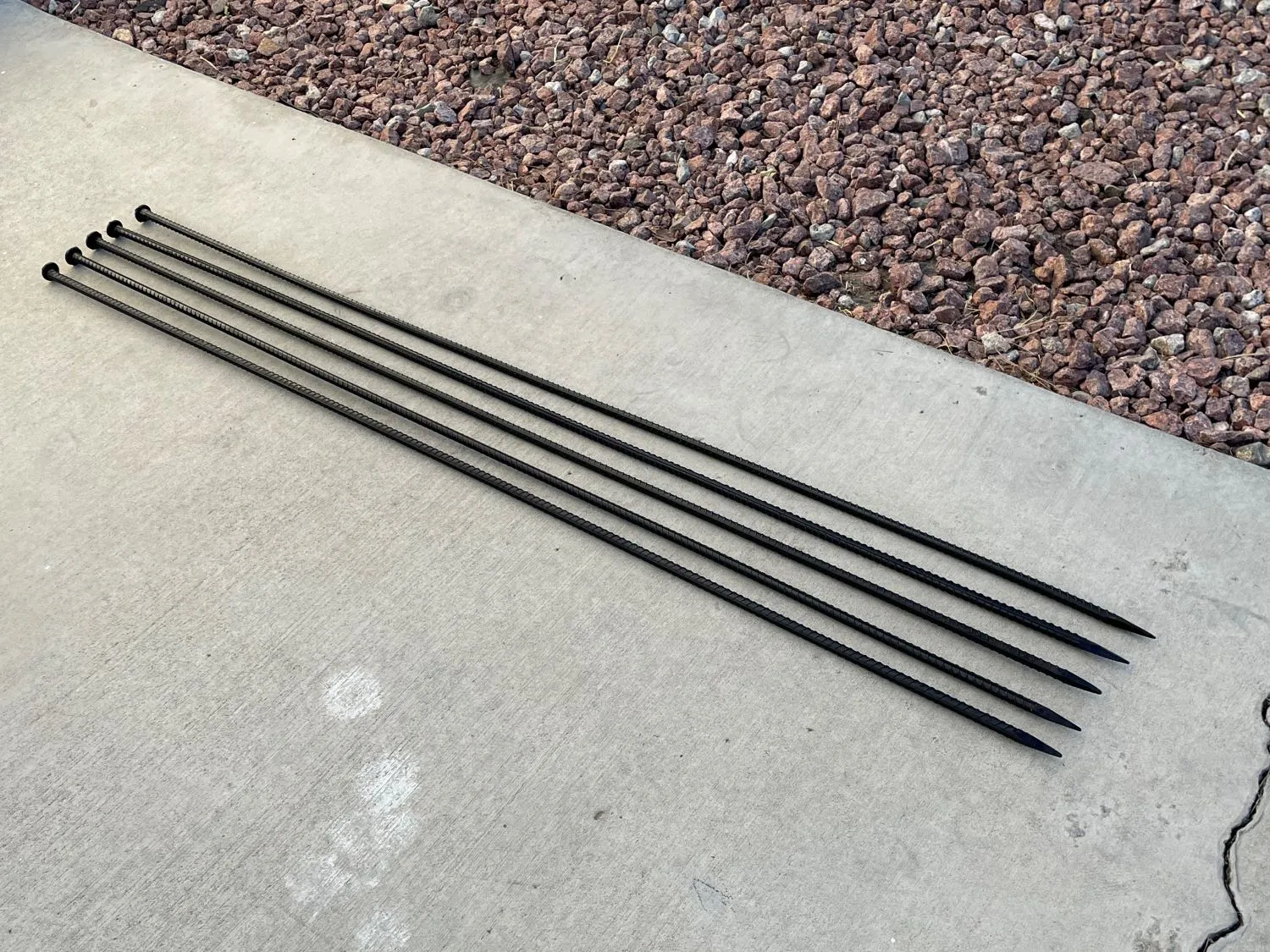 60" Steel Rebar Stakes with Nail Head - Garden Stakes (#4 Rebar)