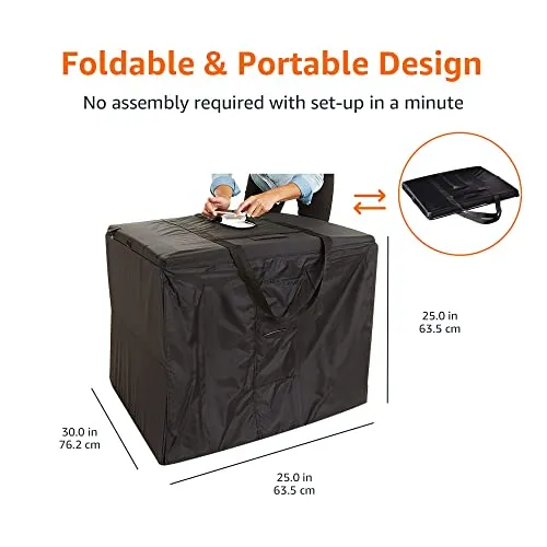 Amazon Basics Portable Foldable Photo Studio Box with LED Light, 1 Count (Pack of 1), Black, 25 x 30 x 25 Inches
