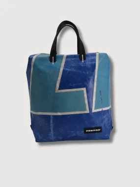 Backpack F201 Pete Blue Geometric Print In Used Truck Tarps | Freitag