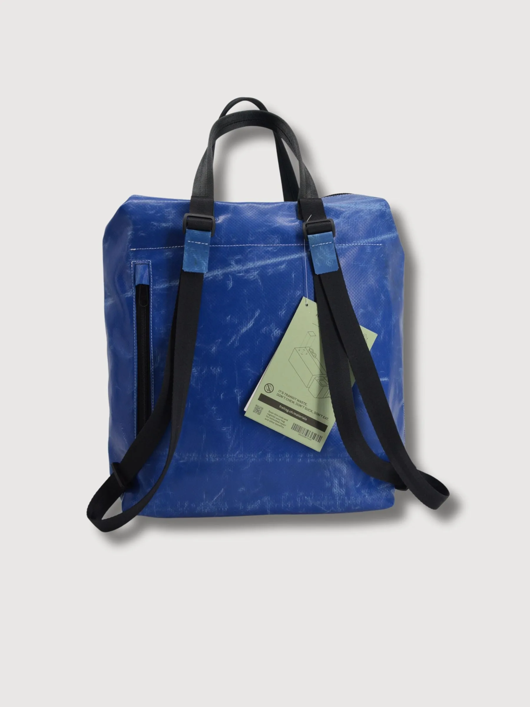 Backpack F201 Pete Blue Geometric Print In Used Truck Tarps | Freitag