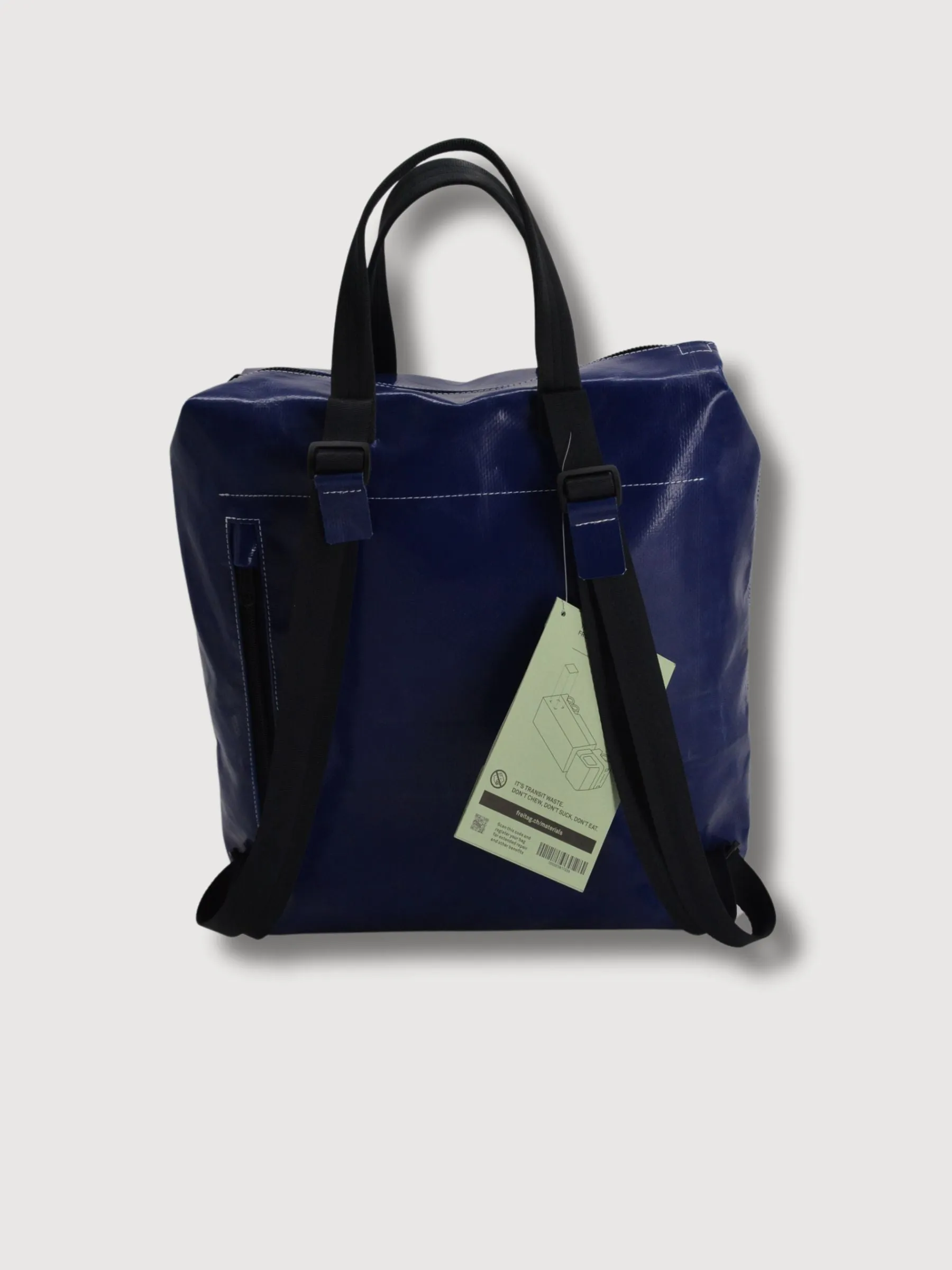 Backpack F201 Pete Dark Blue & Orange In Used Truck Tarps | Freitag