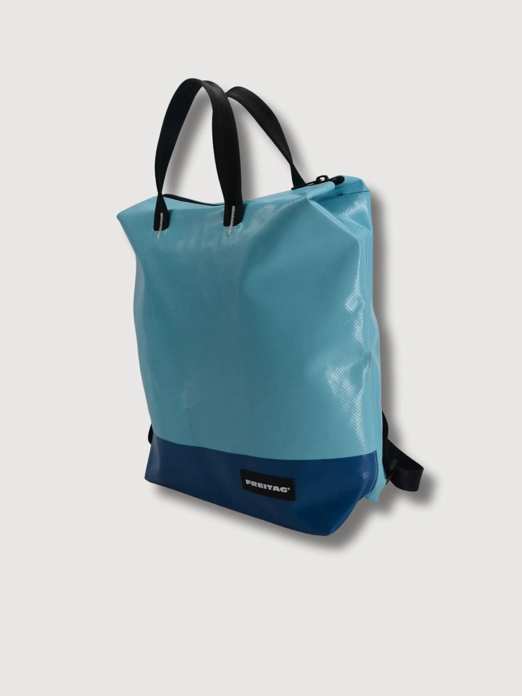 Backpack F201 Pete Light & Dark Blue In Used Truck Tarps | Freitag