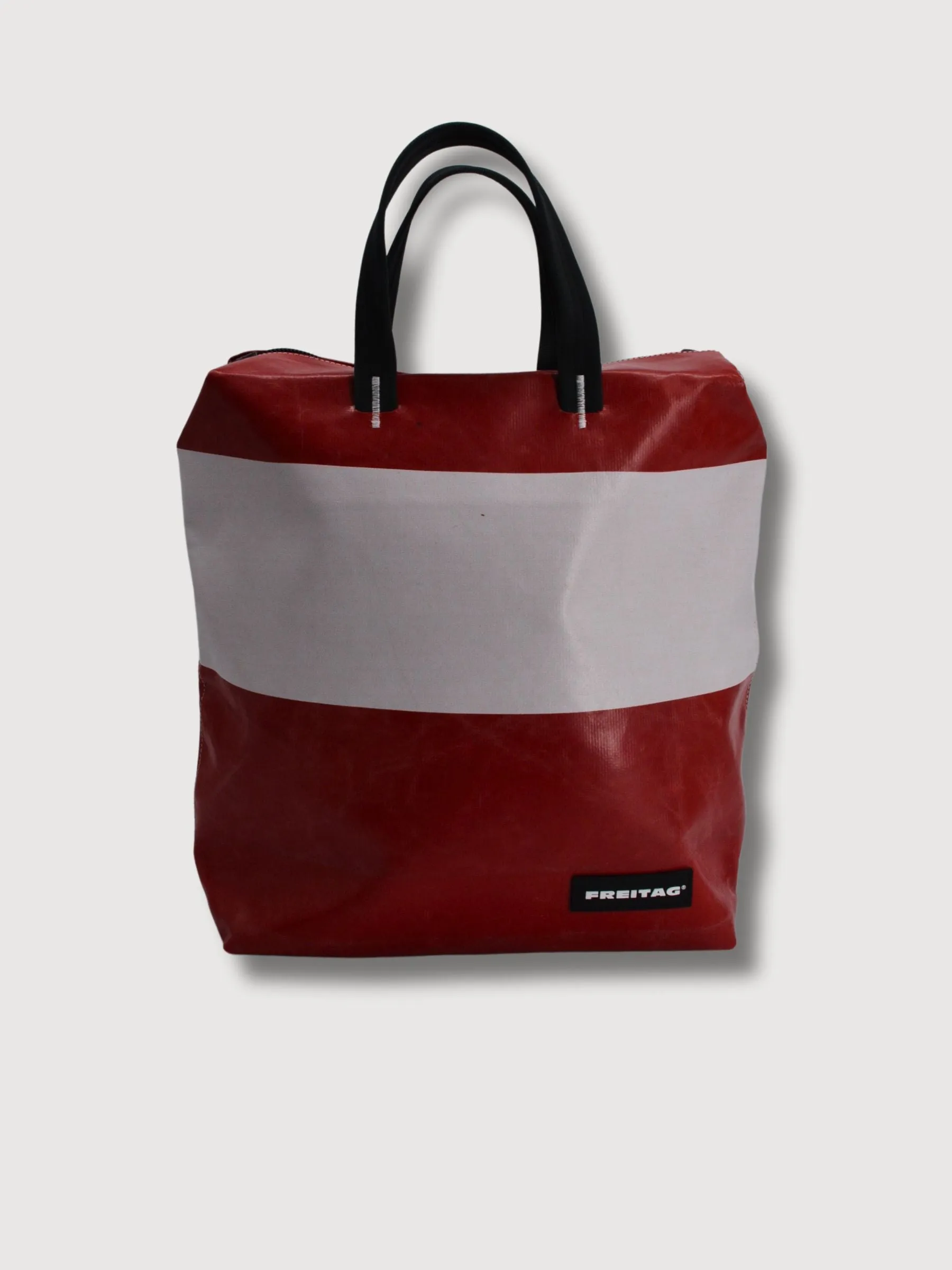 Backpack F201 Pete Red & White In Used Truck Tarps | Freitag
