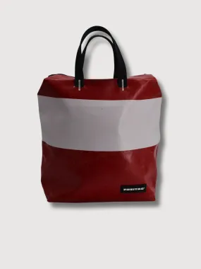 Backpack F201 Pete Red & White In Used Truck Tarps | Freitag