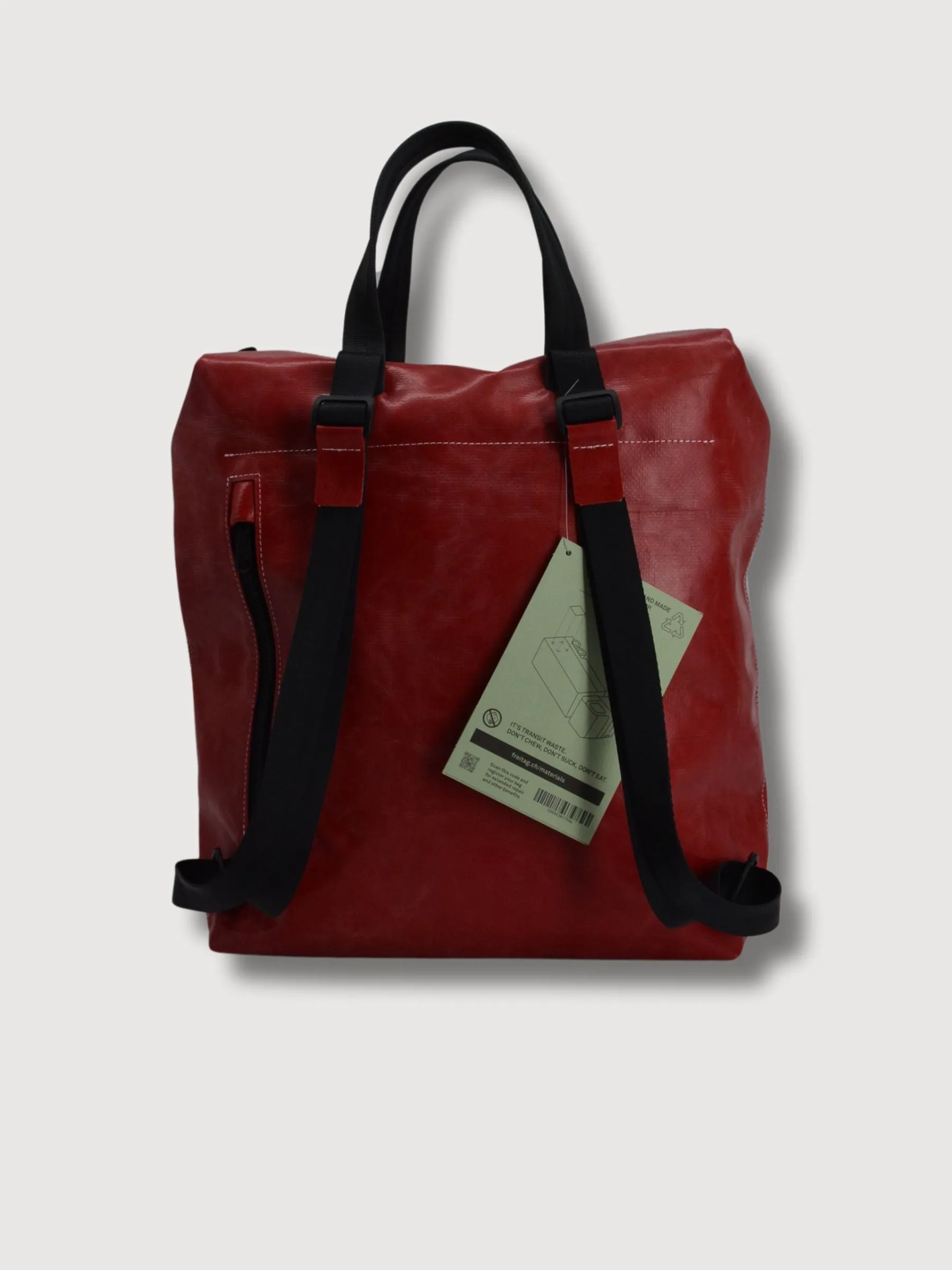 Backpack F201 Pete Red & White In Used Truck Tarps | Freitag