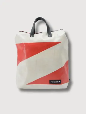 Backpack F201 Pete White & Red In Used Truck Tarps | Freitag