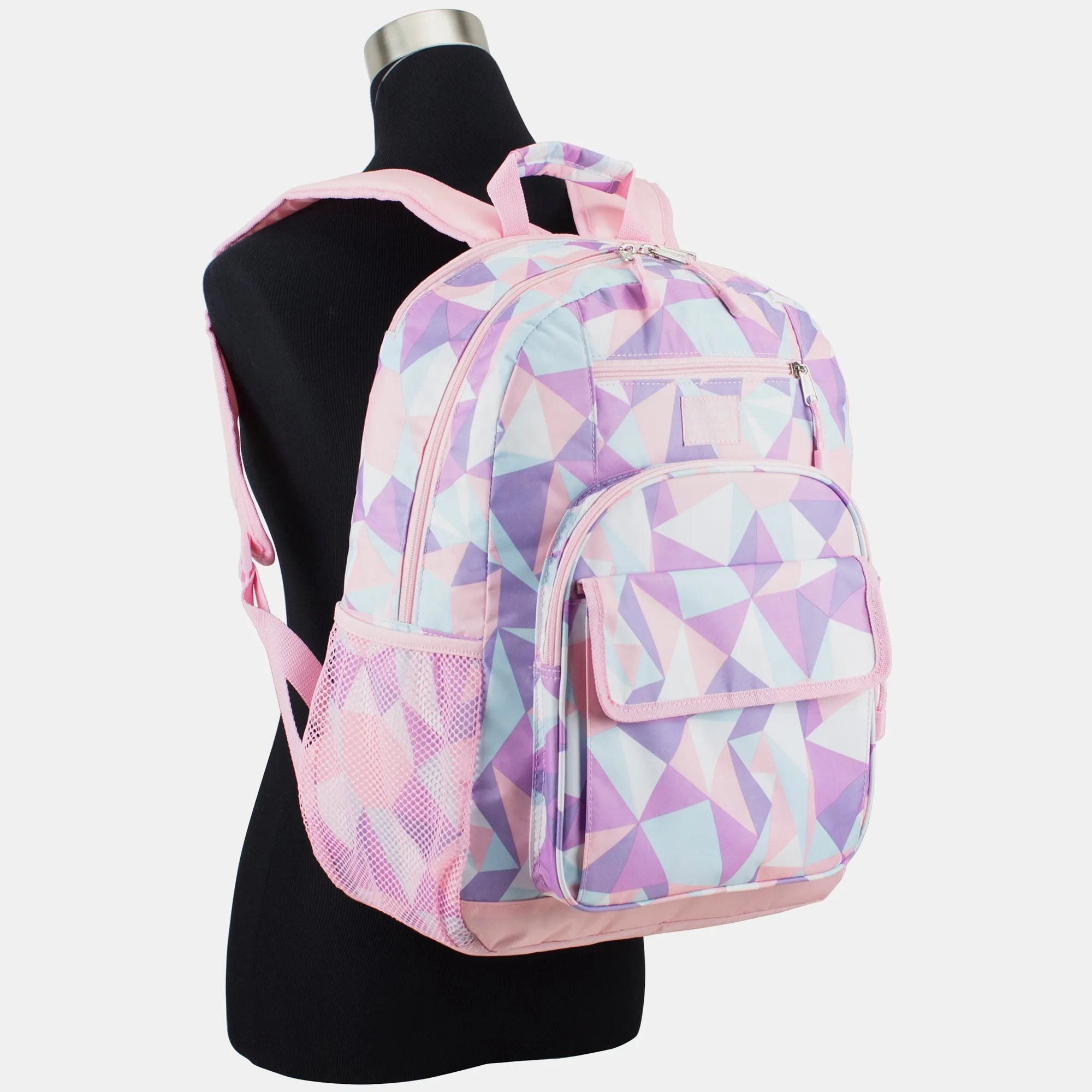 Basic Tech Backpack Pink Geometric