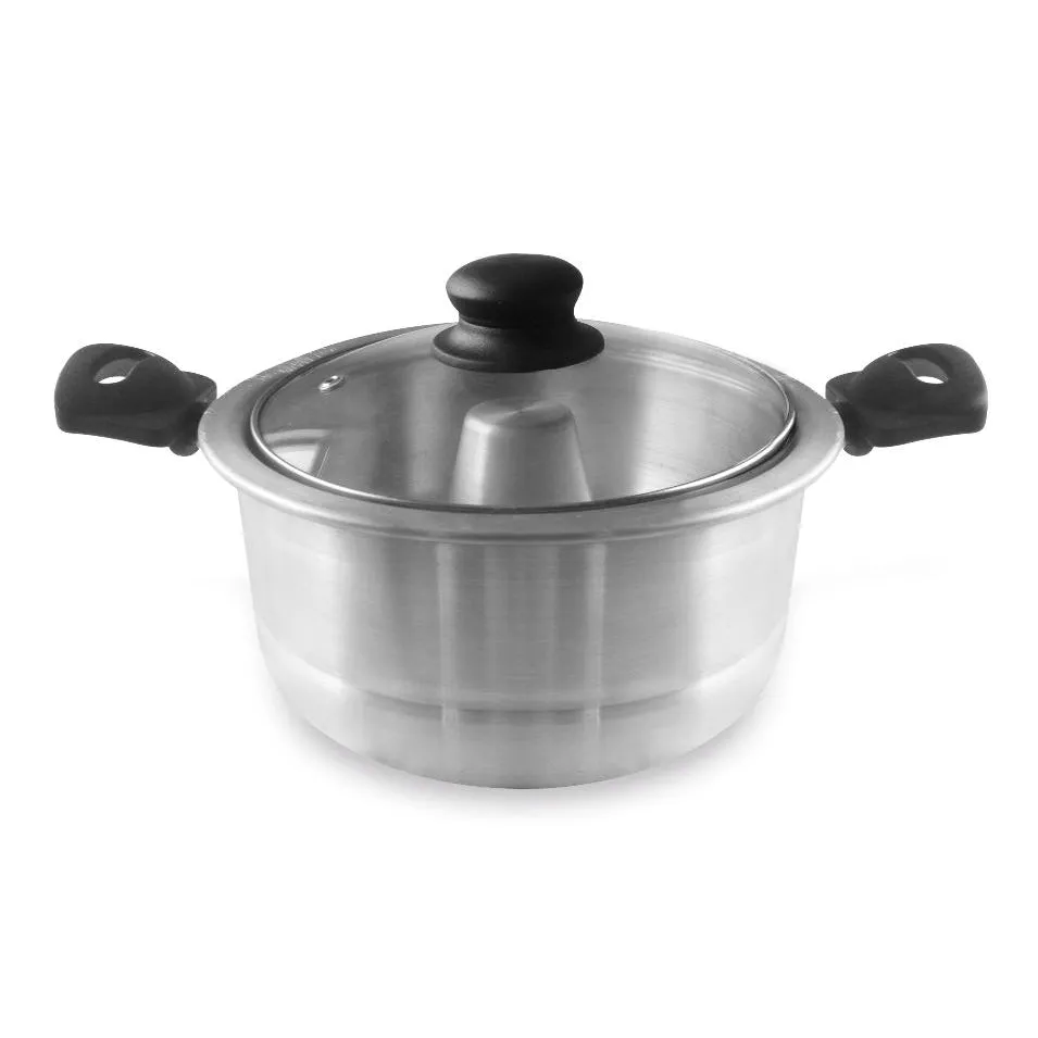 Bene Casa 1.6-Liter Aluminum Double Boiler (Baño de María) w/ Glass Lid and Flanera