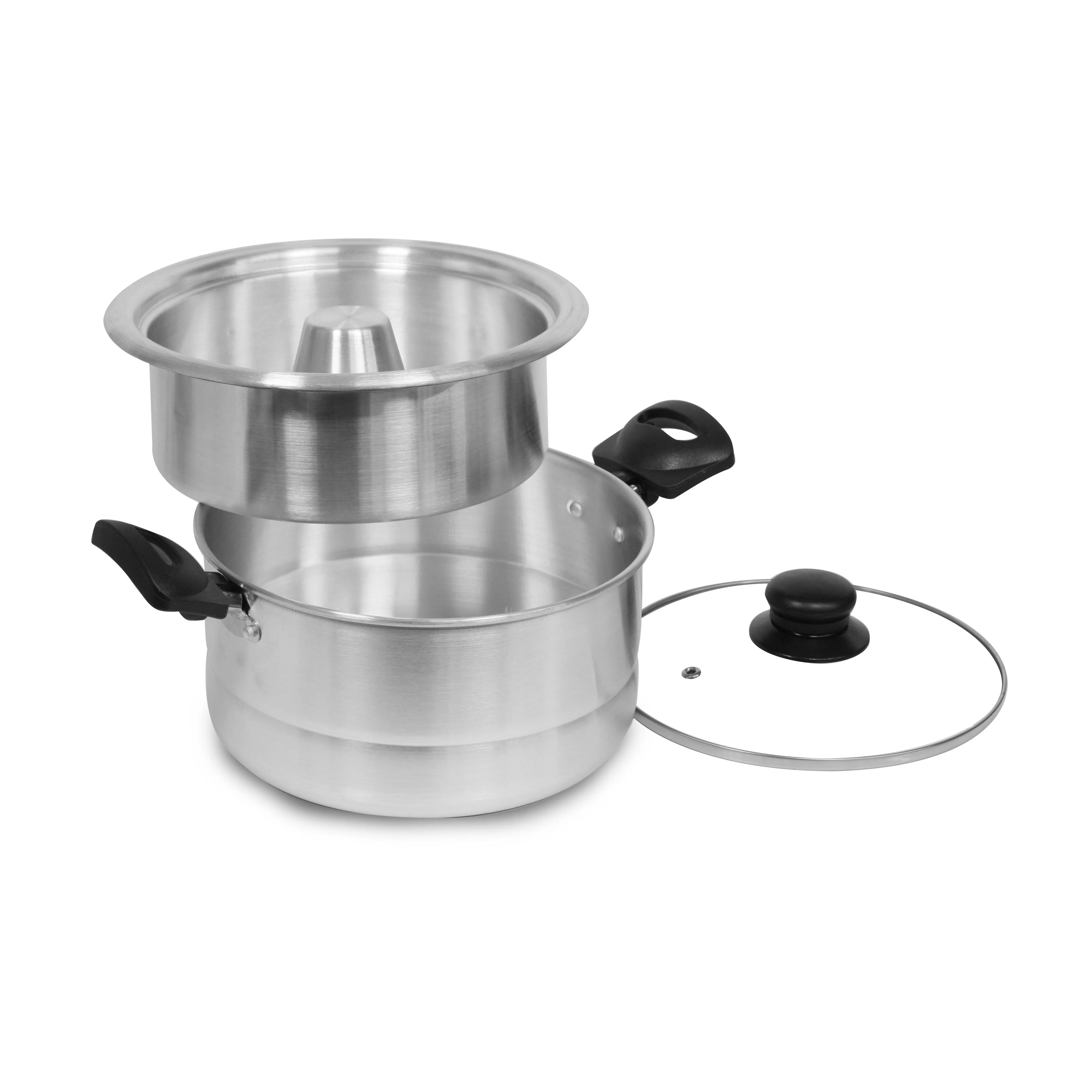 Bene Casa 1.6-Liter Aluminum Double Boiler (Baño de María) w/ Glass Lid and Flanera