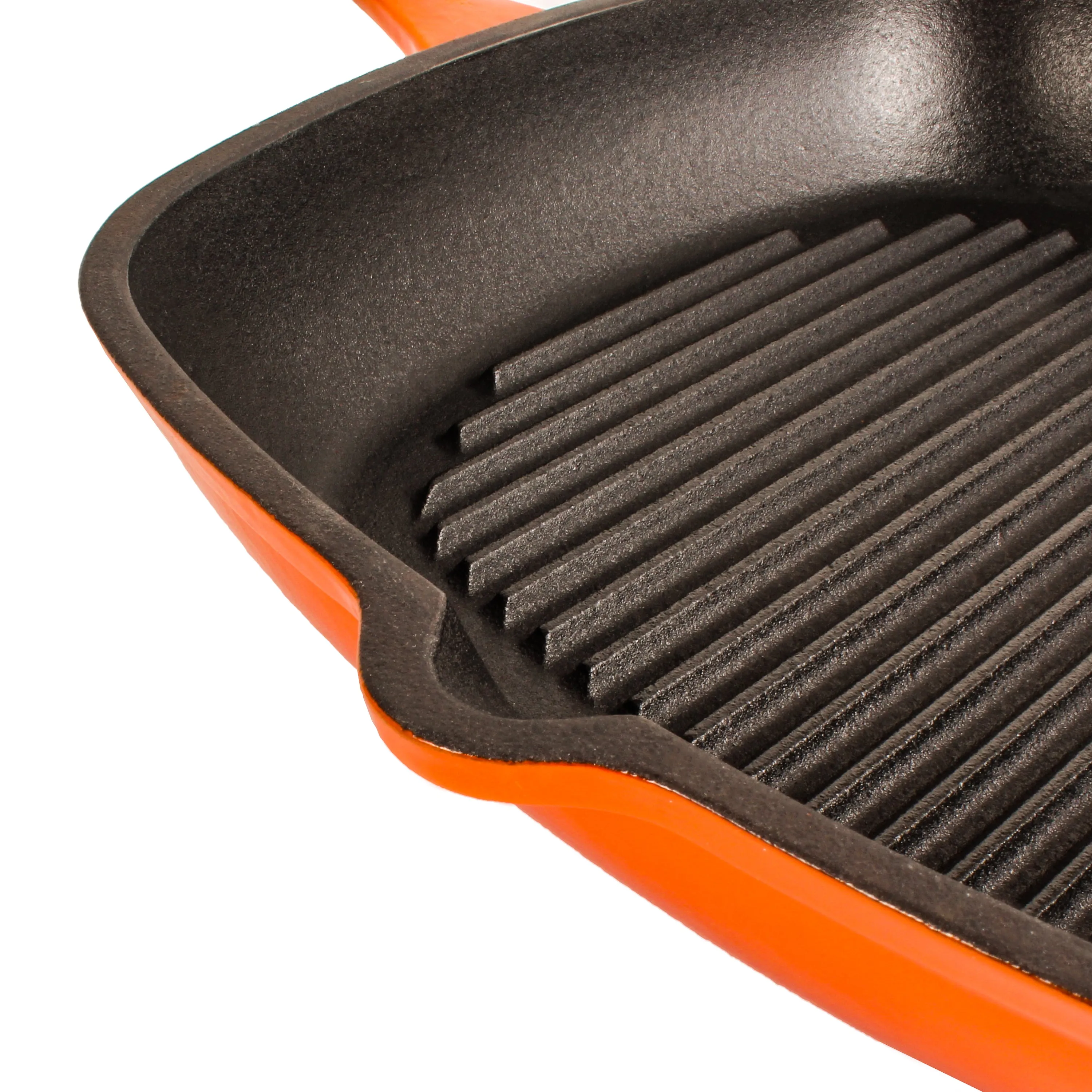 BergHOFF Neo 2pc Cast Iron 11" Grill Pan with Steak Press, Orange