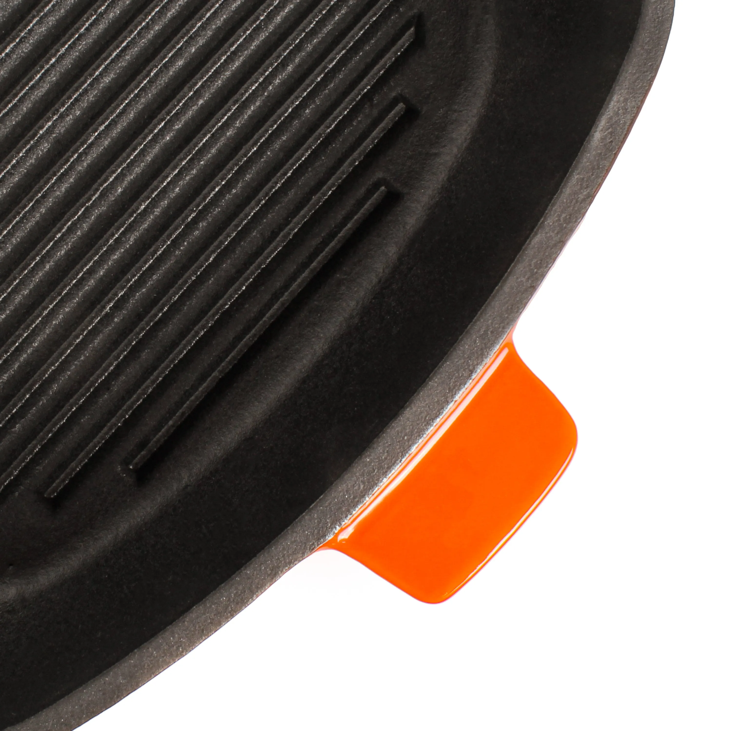 BergHOFF Neo 2pc Cast Iron 11" Grill Pan with Steak Press, Orange