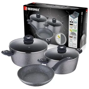 Bergner Orion 5 Piece Black Aluminium Cookware Set