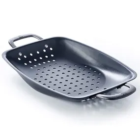 BK Black Steel Preseasoned Carbon Steel BBQ Roaster, 15"