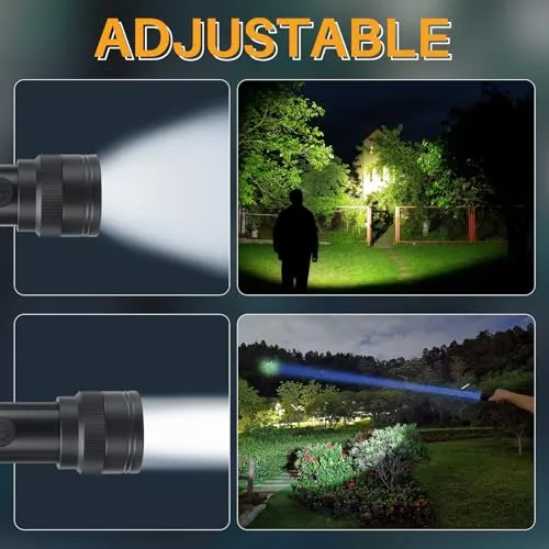 BORUIT ST12 Mini LED Flashlight for Home Camping Emergency with 90000LM, 4 Modes Zoomable Beam, Waterproof - Small Handheld Flashlights Powerful Bright Rechargeable Pocket Flash Light