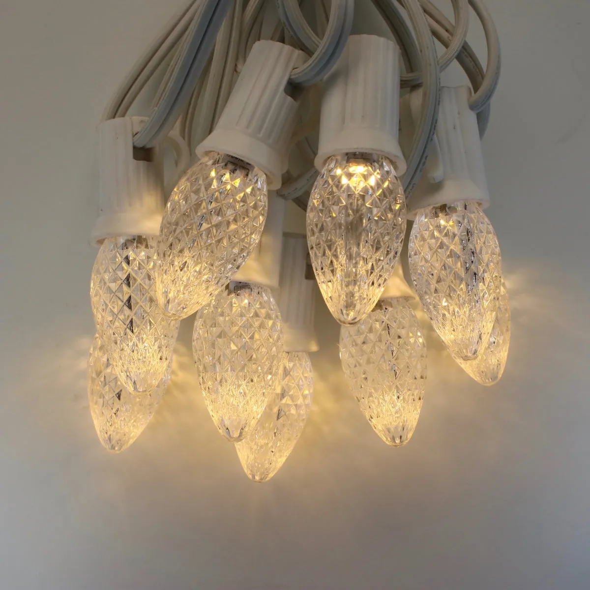 C7 Warm White Twinkle LED Bulbs E12 Bases (25 Pack)