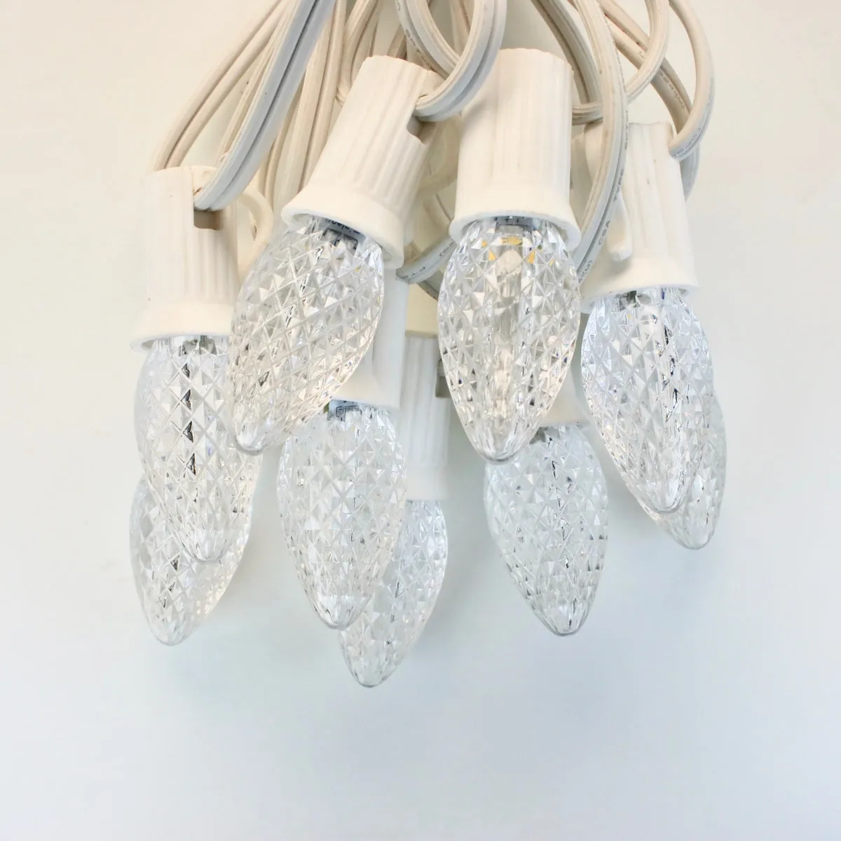 C7 Warm White Twinkle LED Bulbs E12 Bases (25 Pack)