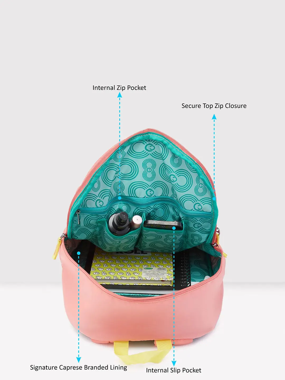 Caprese Zoe Fashion Backpack Large Peach