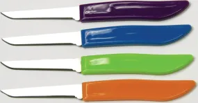 Chef Craft 21852 Paring Knife Set, Stainless Steel Blade, Plastic Handle, Blue/Green/Orange/Purple Handle :PK  4: QUANTITY: 1