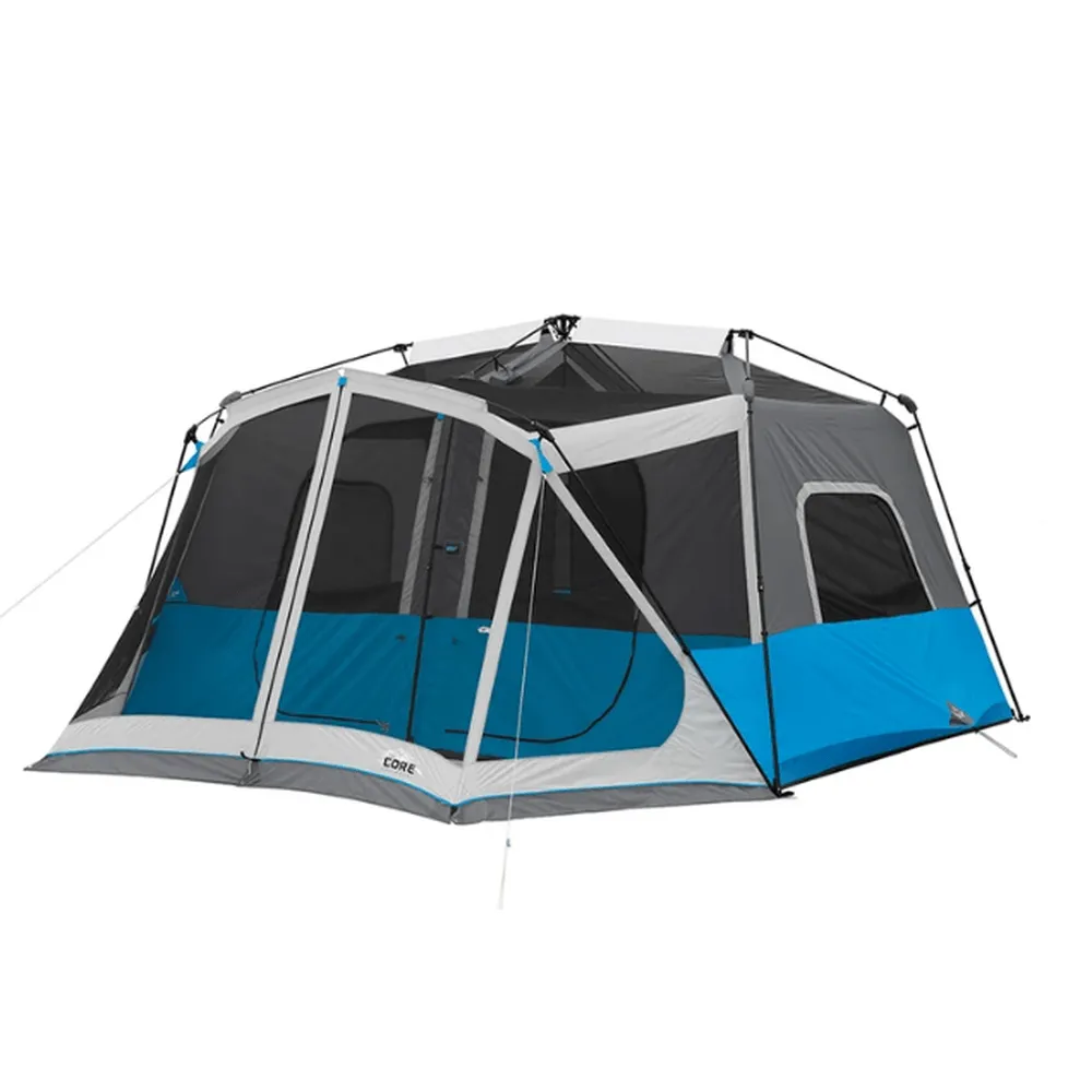 CORE EQUIPMENT 10 Person Lighted Instant Tent - Grey/Blue