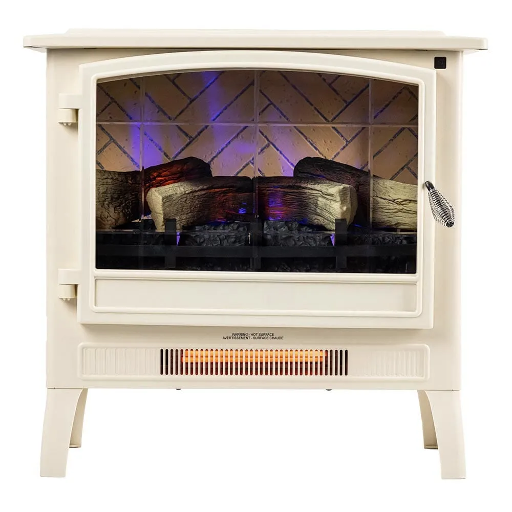 Country Living Cream Infrared Electric Fireplace Stove Heater