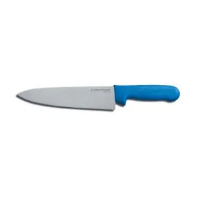 Dexter Russell S145-8C-PCP Sani-Safe 8" Cooks Knife, Blue Handle - 12443C