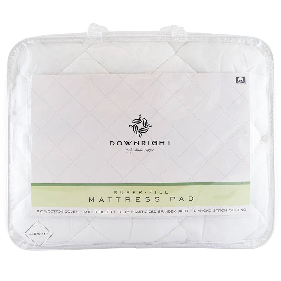 DownRight Quilted 100% Cotton Mattress Pad