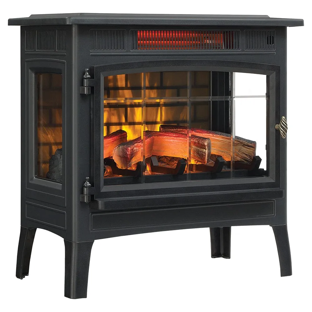 Duraflame 3D Black Infrared Electric Fireplace Stove with Remote Control