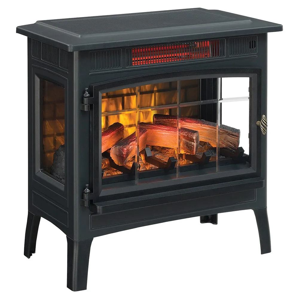 Duraflame 3D Black Infrared Electric Fireplace Stove with Remote Control