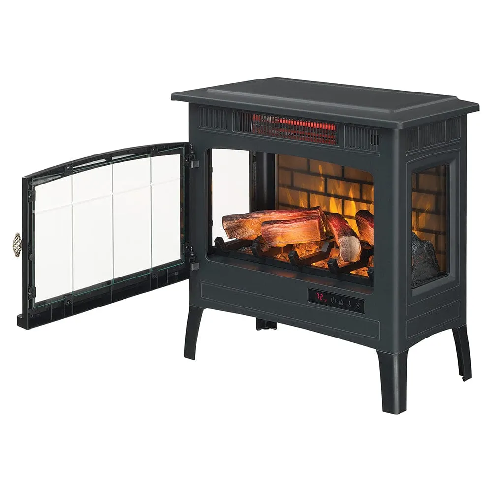 Duraflame 3D Black Infrared Electric Fireplace Stove with Remote Control