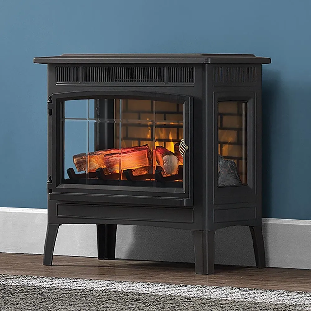 Duraflame 3D Black Infrared Electric Fireplace Stove with Remote Control