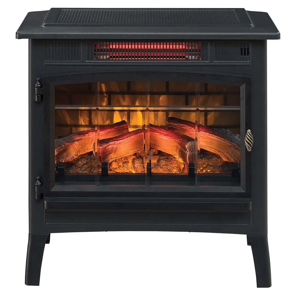 Duraflame 3D Black Infrared Electric Fireplace Stove with Remote Control