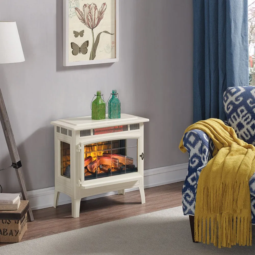 Duraflame 3D Cream Infrared Electric Fireplace Stove with Remote Control
