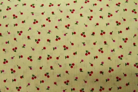 FB: Tiny Cherry Yellow & White Check Patchwork / Craft Fabric----SOLD OUT