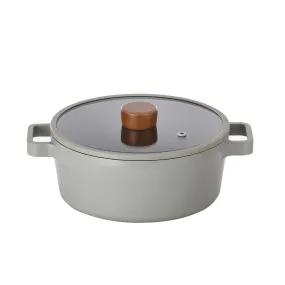 FIKA Reserve 2.7QT Stock Pot – Durable Ceramic Coated Pot with Glass Lid