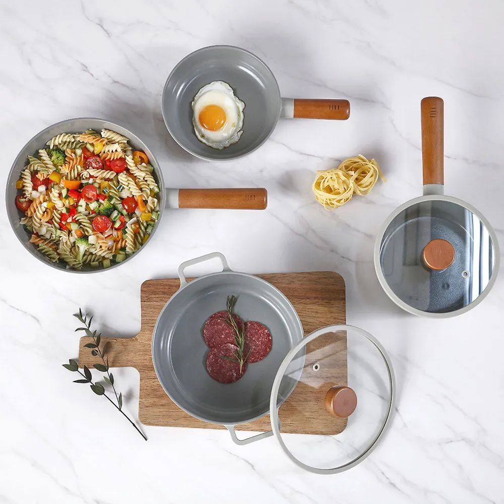 FIKA Reserve 2.7QT Stock Pot – Durable Ceramic Coated Pot with Glass Lid