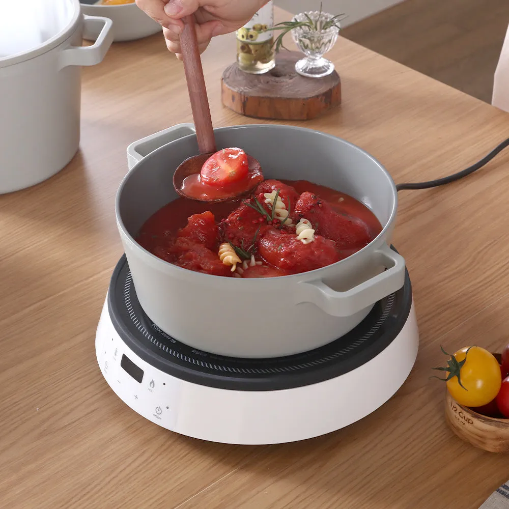 FIKA Reserve 2.7QT Stock Pot – Durable Ceramic Coated Pot with Glass Lid