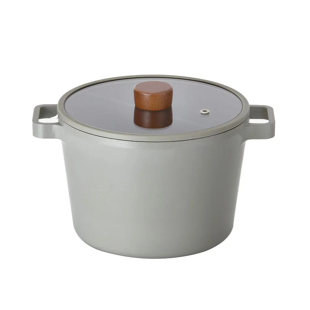 FIKA Reserve 4.9QT Deep Stock Pot – Large Non-Toxic Ceramic Pot with Glass Lid